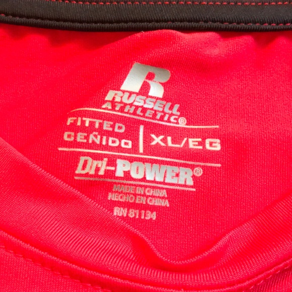 Russell Shirt Dri-Power XL Red Tee - Picture 6 of 9